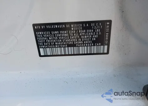 2018 Volkswagen Golf Gti 2.0T Autobahn/2.0T S/2.0T Se from USA, damaged, VIN 3VW547AU0JM270846